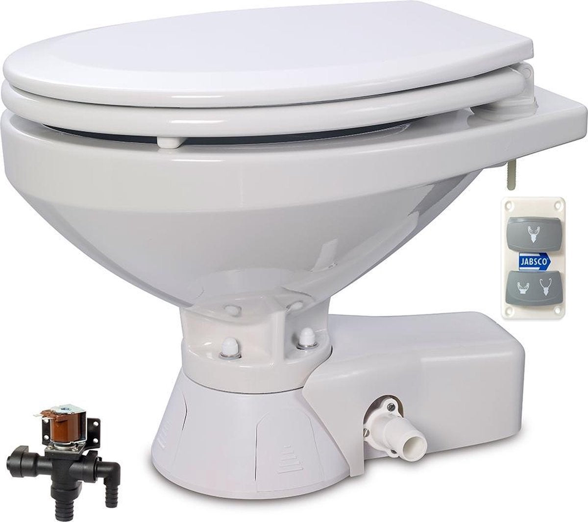 Jabsco 24V elektrisch Toilet met Magneetklep en grote Pot 37045-4094