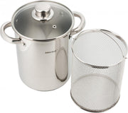 Aspergespan 16 x 21 cm RVS met glazen deksel
