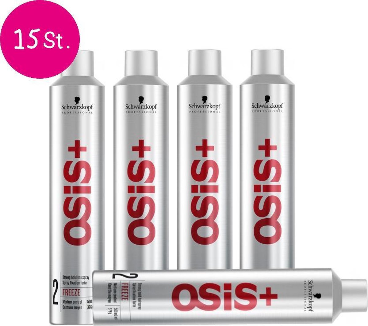 15x Schwarzkopf Osis Freeze Hairspray 500ml