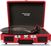 Vintage Vinyl kofferplatenspeler rood - line-in - Retro Platenspeler