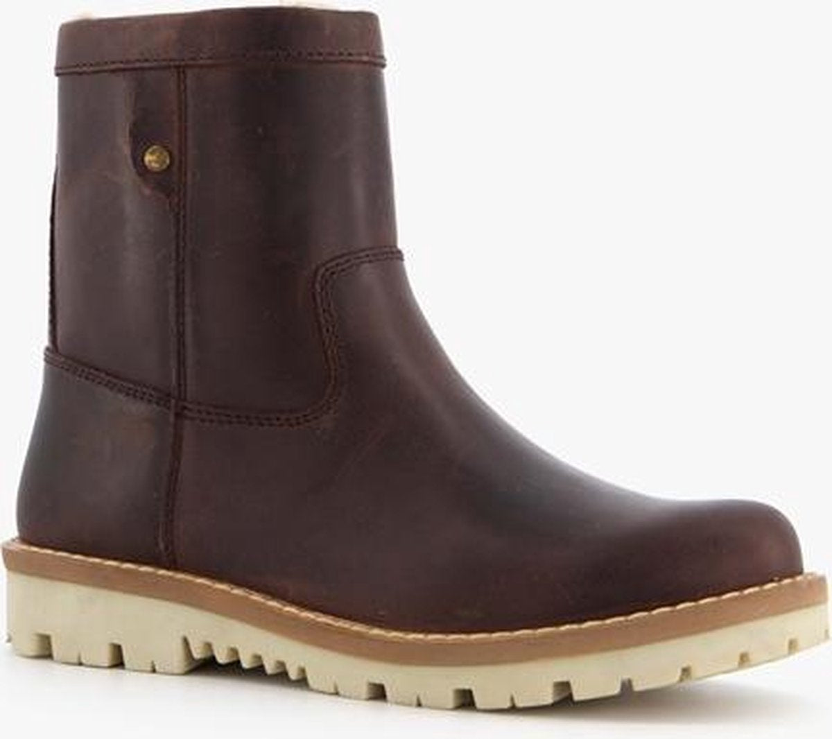 Groot gevoerde leren jongens boots - Bruin - Maat 32