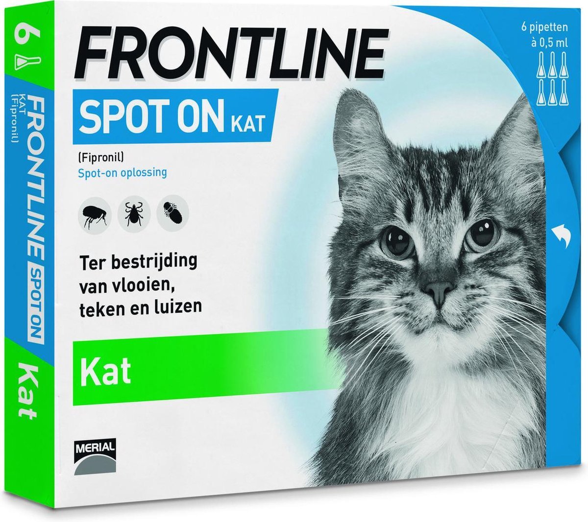 Frontline Spot-On Anti vlooienmiddel Kat - 6 pipetten