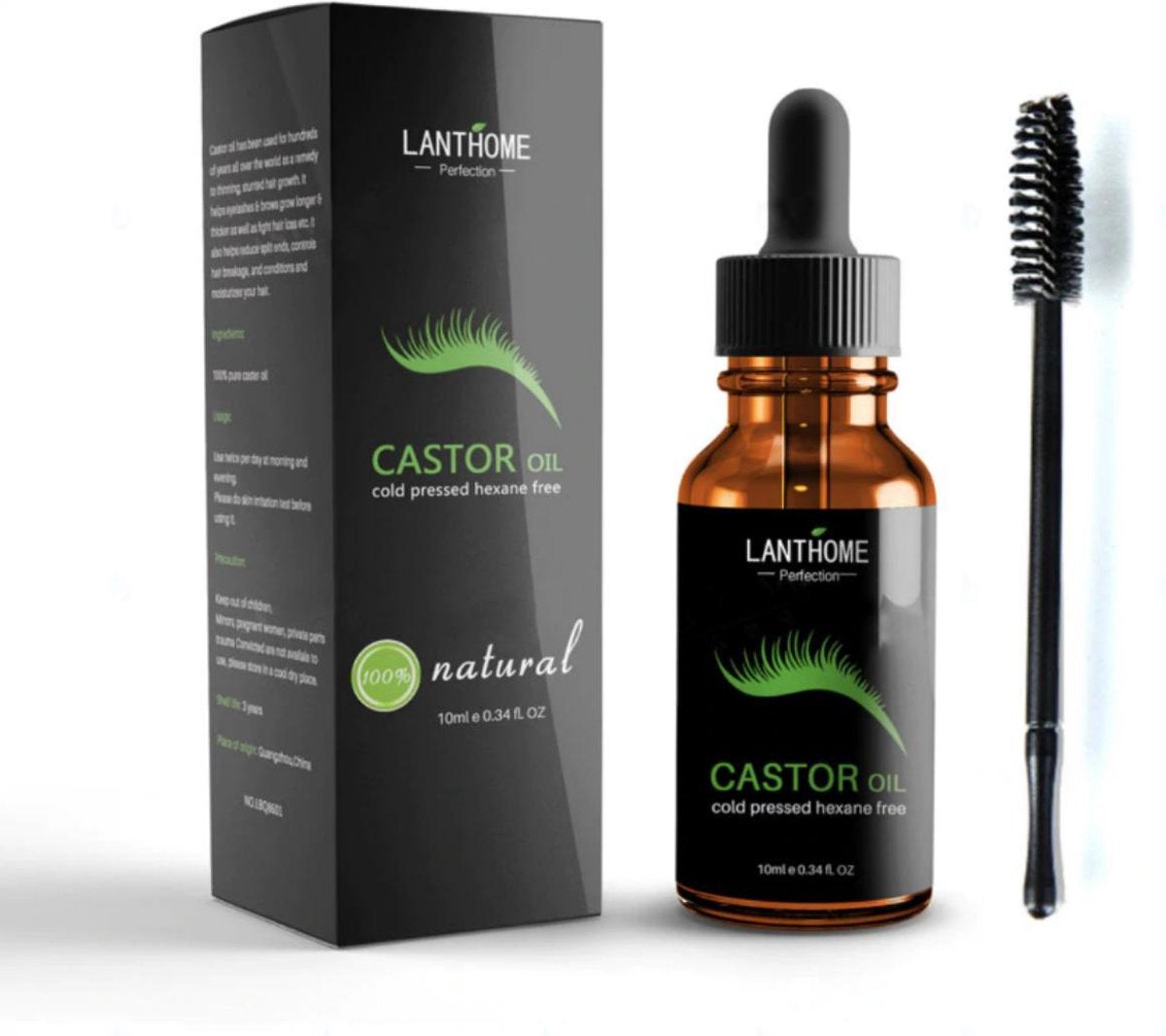 Ricinusolie Haargroei Serum - Groei Enhancer Wimpers - Wimpergroei Lifting - 100% Organic - 10ML