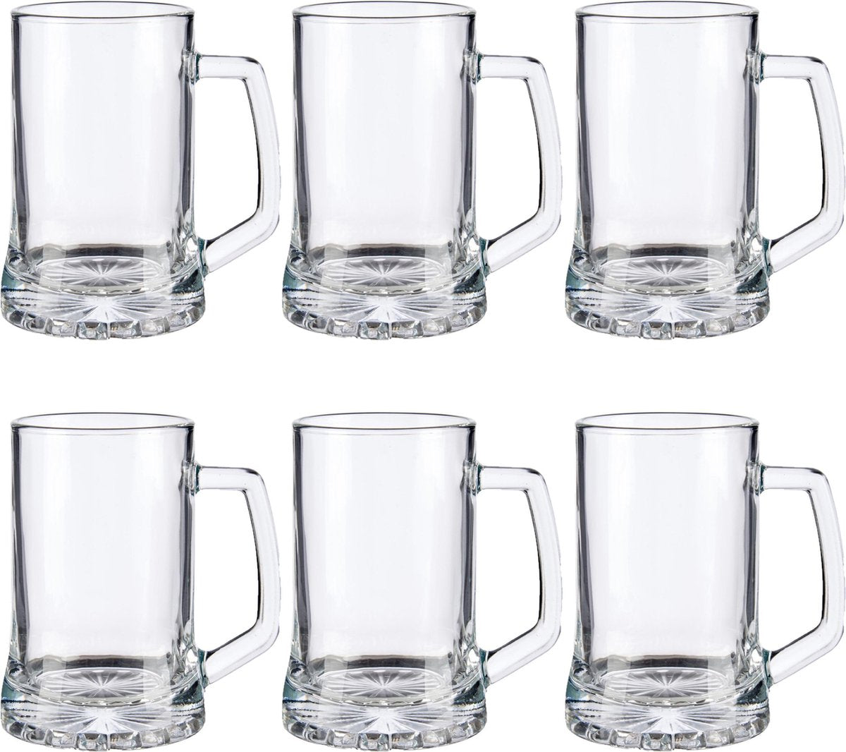 Set van 12x stuks glazen bierpullen/pitchers 380 ml - Bierglazen 12 x 13 cm