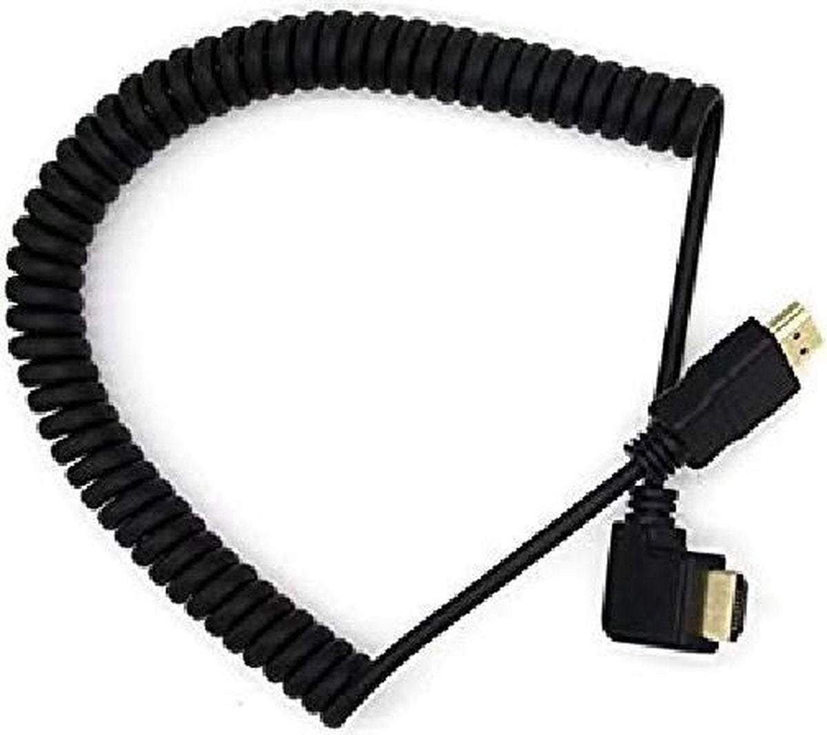 Coretek HDMI spiraalkabel - 90° haaks naar links - versie 1.4 (4K 30Hz) - 2 meter
