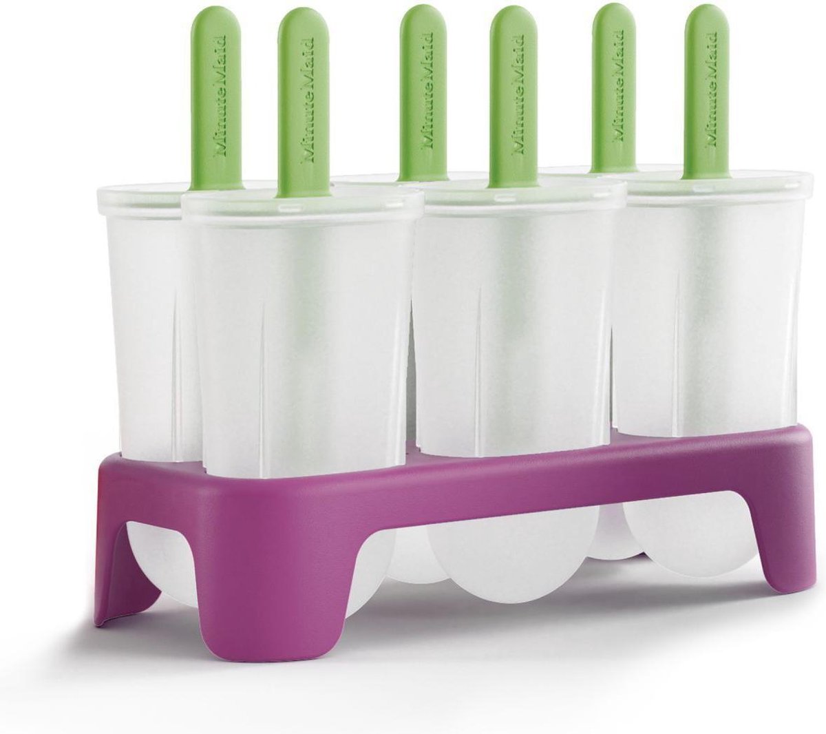 Minute Maid by Zoku - IJsjesmaker - IJslollie maker - IJsvormpjes - Maak Je Eigen IJsjes - Classic Pops - Paars - 6 stuks