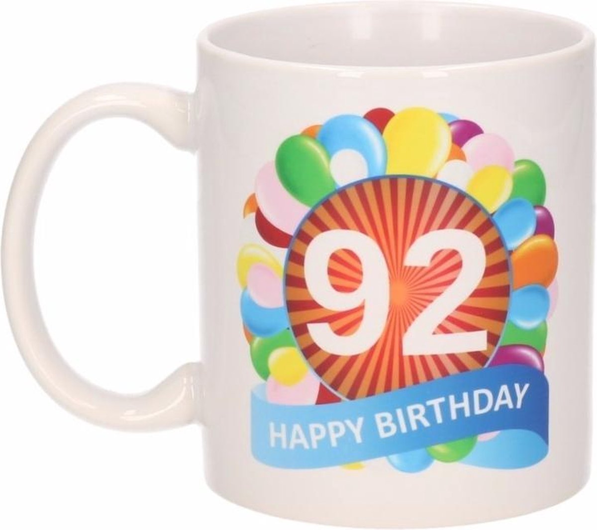 Verjaardag ballonnen mok / beker 92 jaar