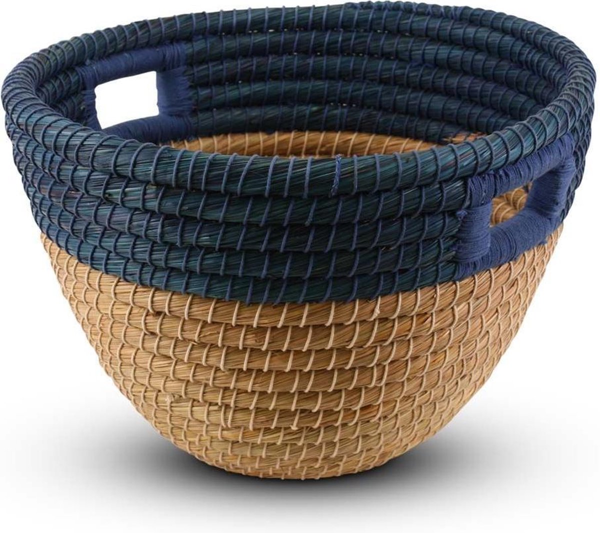 Basket Mand Blauwe Rand van Zeegras