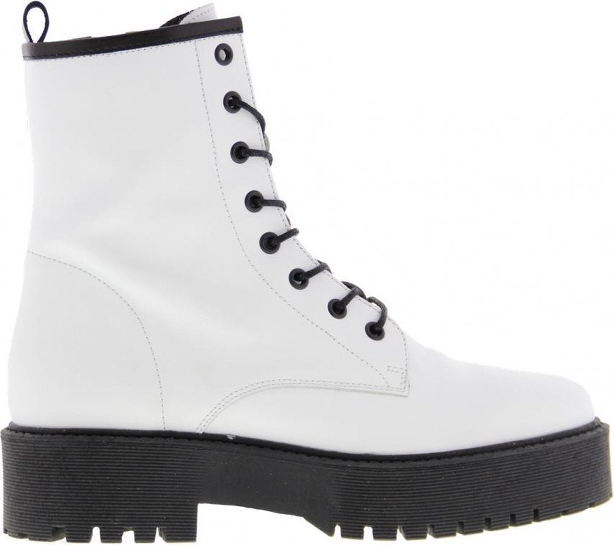 Tango | Bee chunky 84-a zusjes Tilstra white leather biker boot - black sole | Maat: 41