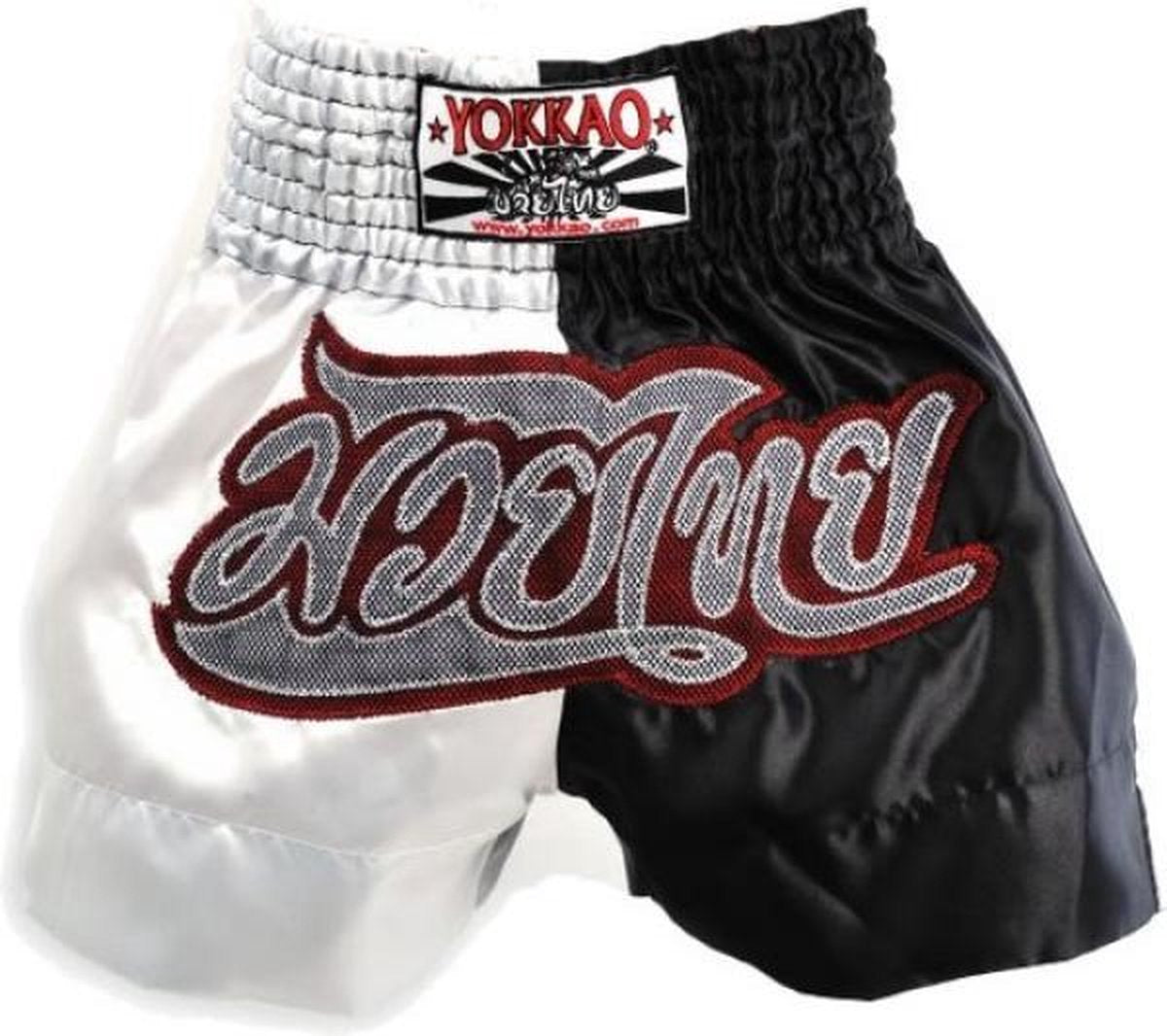 Yokkao Muay Thai Shorts Wit/Zwart - Product Kleur: Zwart / Wit / Product Maat: XXL