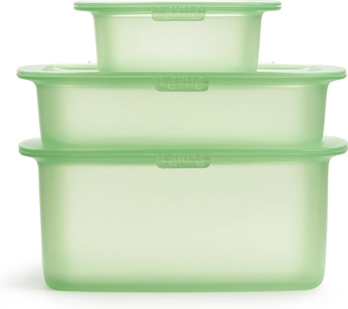 Lékué - Bewaardozen voedsel - Set van 3 - Silicone - Groen - 200ml