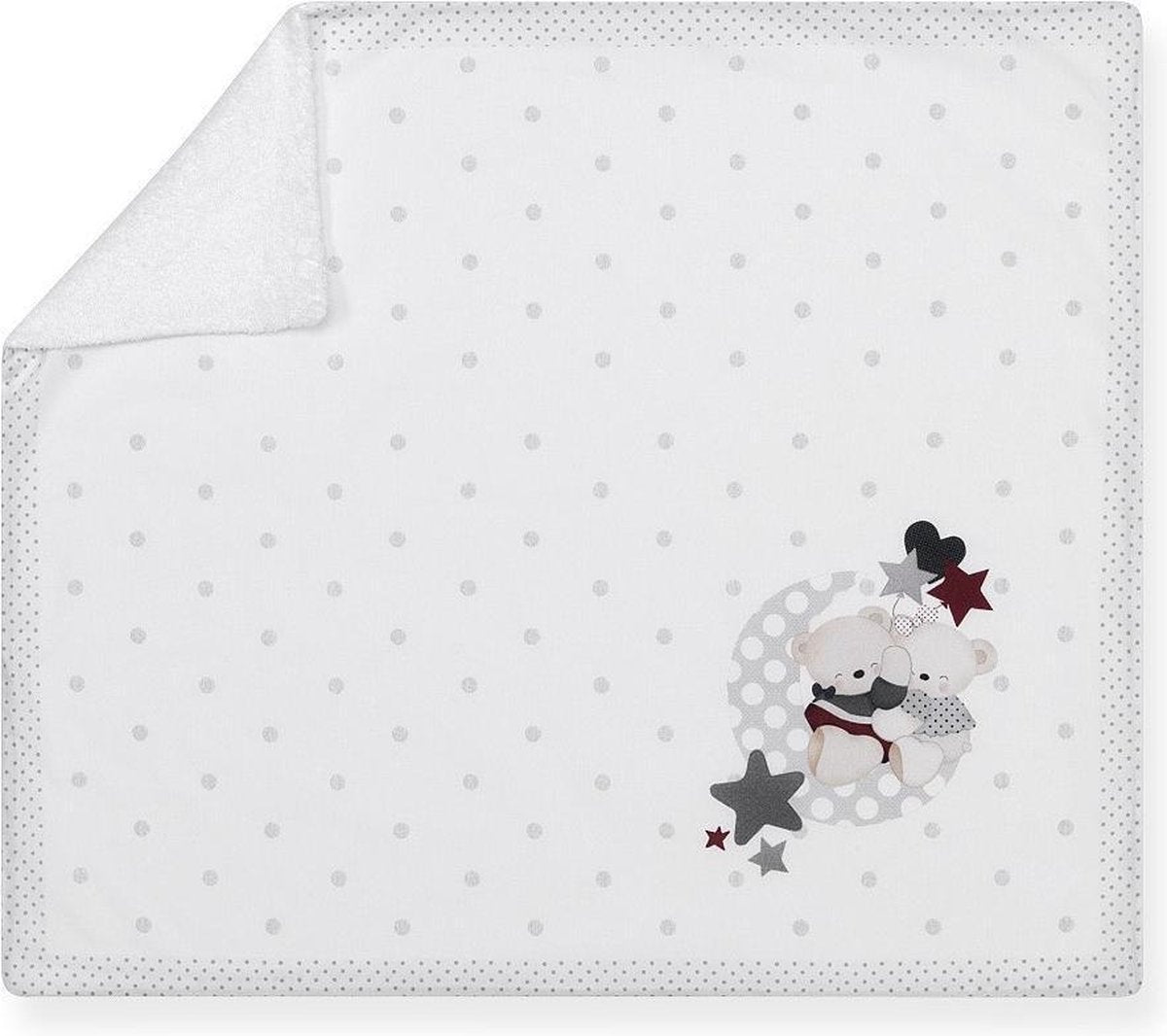 Interbaby Babydeken Beertjes 75 X 65 Cm Katoen Wit/grijs