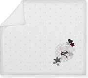 Interbaby Babydeken Beertjes 75 X 65 Cm Katoen Wit/grijs