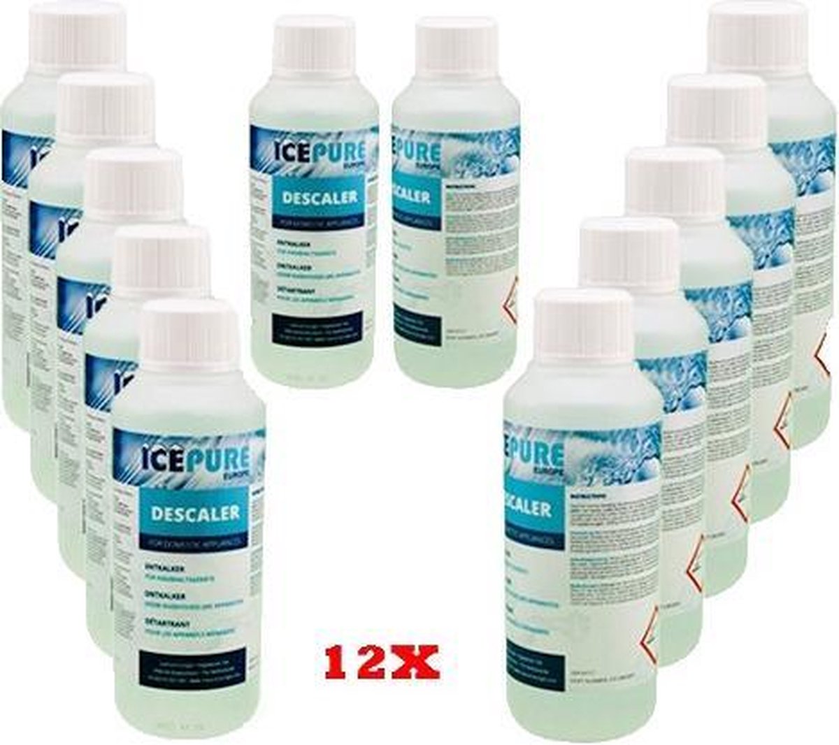 12x Ontkalker voor Delonghi / Saeco / Philips / DLSC003 / CA6700 - Universele Ontkalker van Icepure - 12 stuks