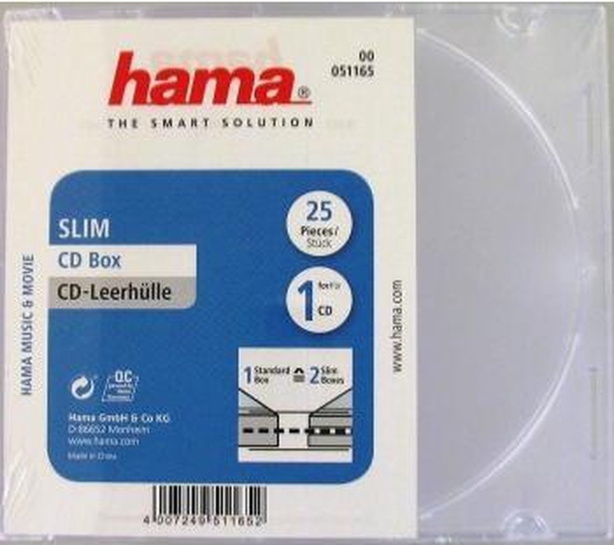 Hama 04751165 Cd Slim Box - 25 stuks / Transparant