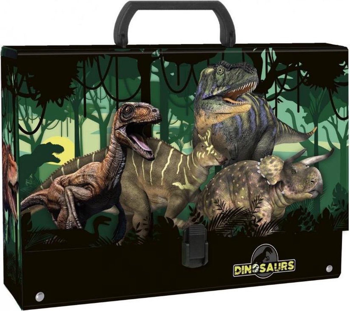 Dinosaurs Opbergkoffer Junior 33 X 24 Cm Karton Donkergroen