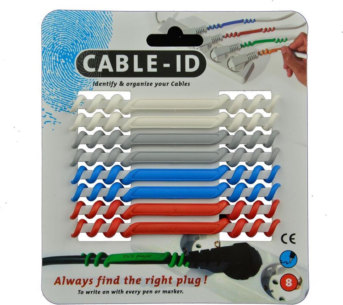 kabels identificeren met Cable ID | set 8 stuks wit