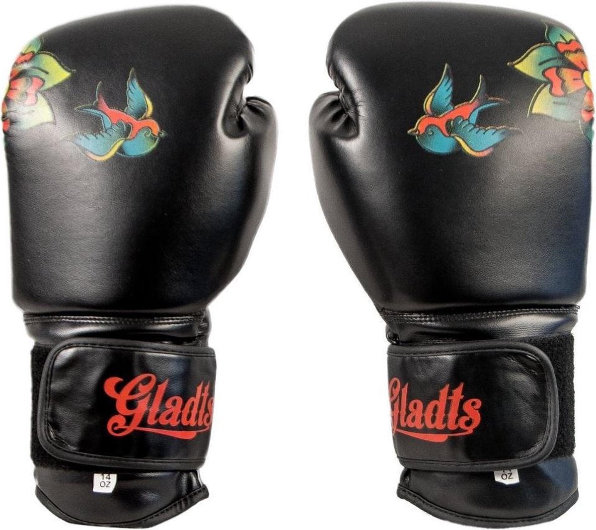 Gladts Bokshandschoenen Tattoo style zwart - 12 oz - M