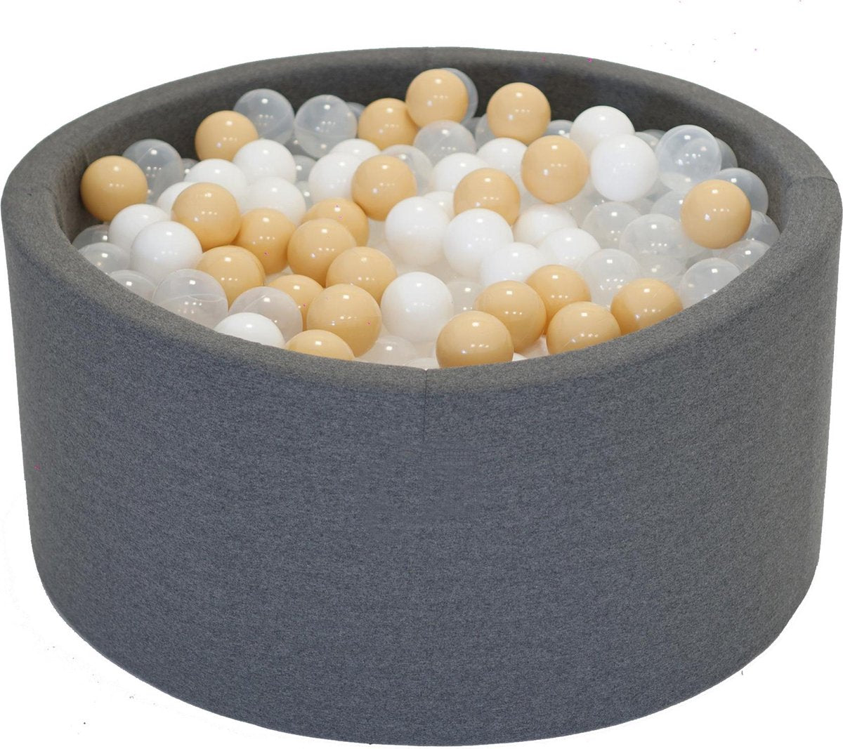 Ballenbak Donker grijs 90x40 met 250 ballen Wit