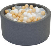 Ballenbak Donker grijs 90x40 met 250 ballen Wit