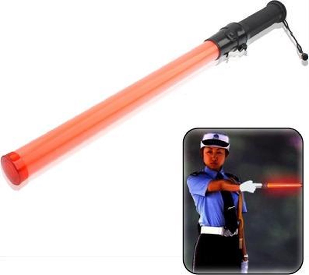 Safety Traffic 3-Mode Controle Rode LED Baton met Alarmfunctie