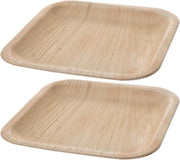 30x Wegwerp bordjes palmblad 20 cm biologisch afbreekbaar