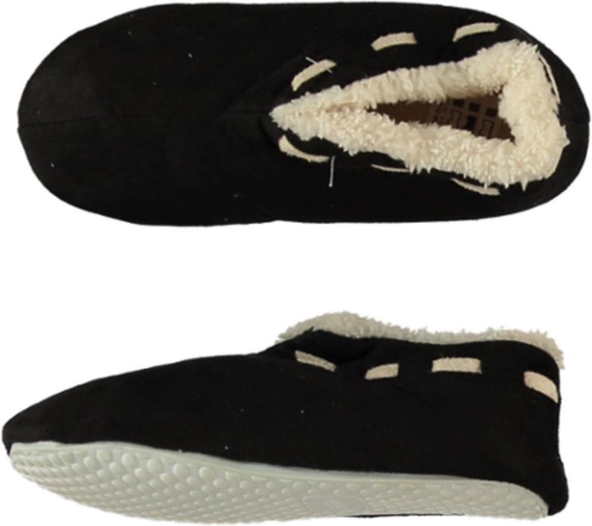 Zwarte Spaanse pantoffels/sloffen voor jongens/meisjes - Huissloffen voor kinderen - Kinder pantoffel/slof 35-36