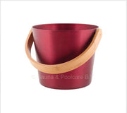 Rento Sauna Emmer met een beugel van bamboehout - Fuchsia (5L)