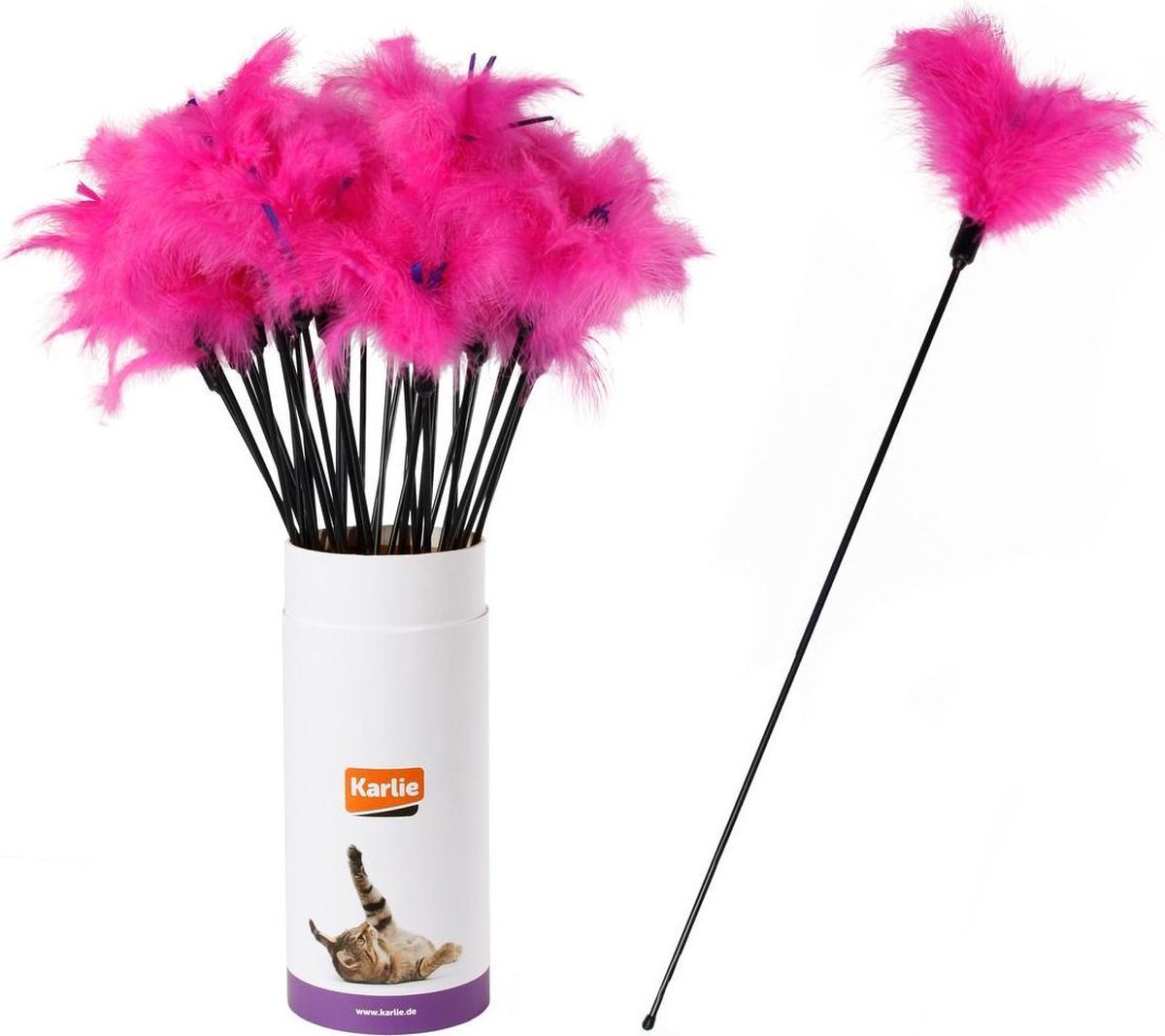 Cat tickler tube mit soft feathers