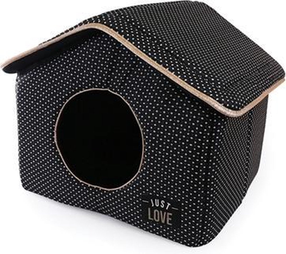 Martin sellier hondenmand kattenmand huis just love zwart - 43x43x40 cm - 1 stuks