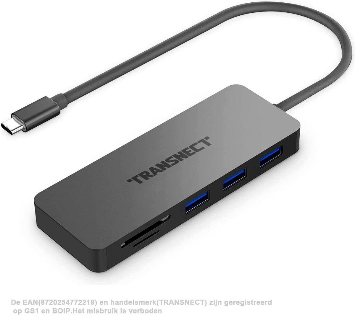 USB C Hub – USB C Adapter - 3 USB Poorten met 1 SD Kaartlezer en 1 SD Micro Kaartlezer– Voor Macbook