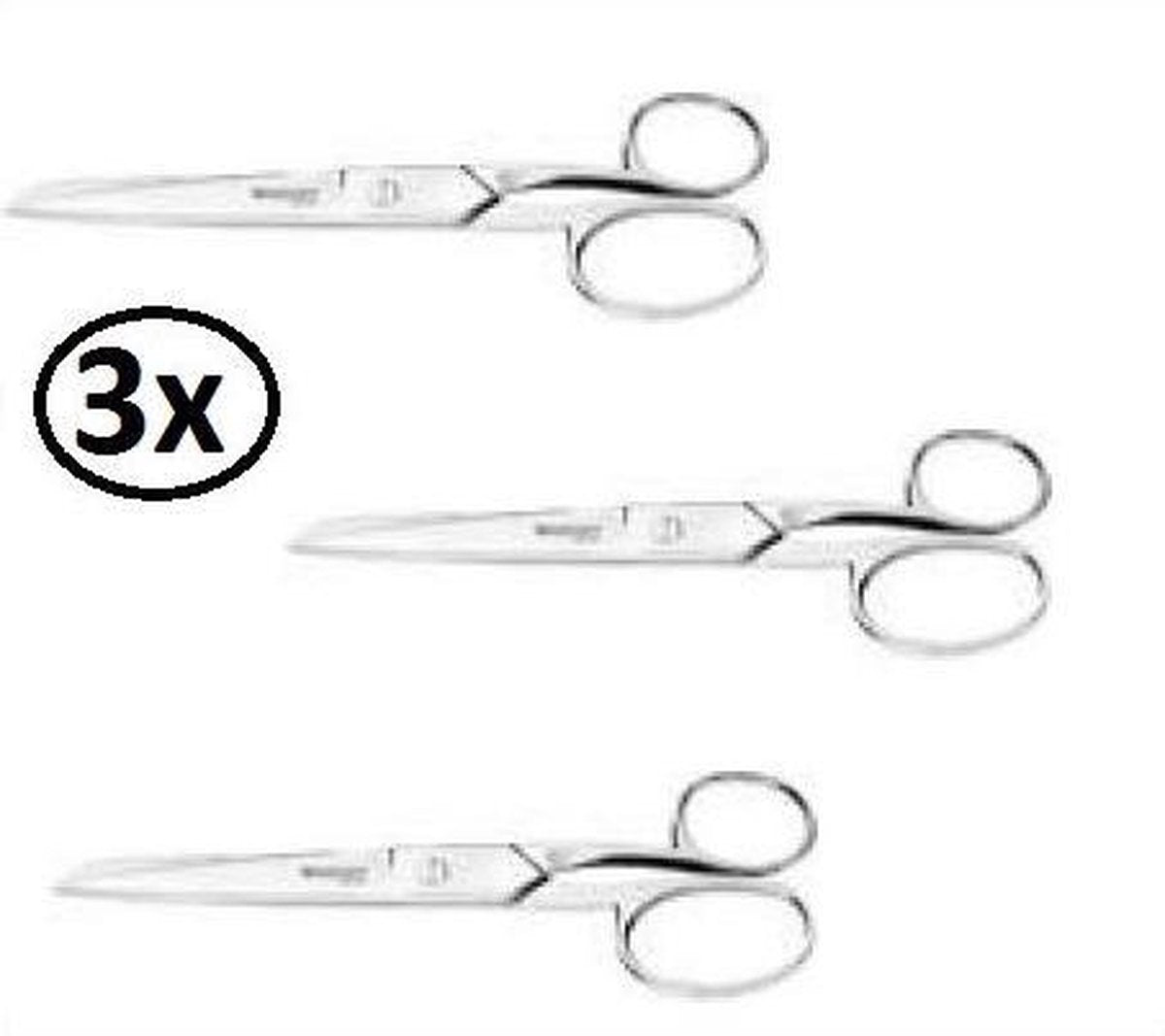 3x Schaar acme rvs glanzend 180mm