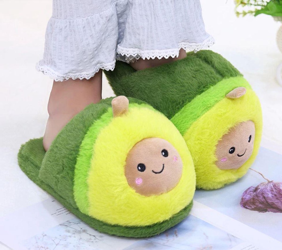 Avocado pantoffels - sloffen - fruit