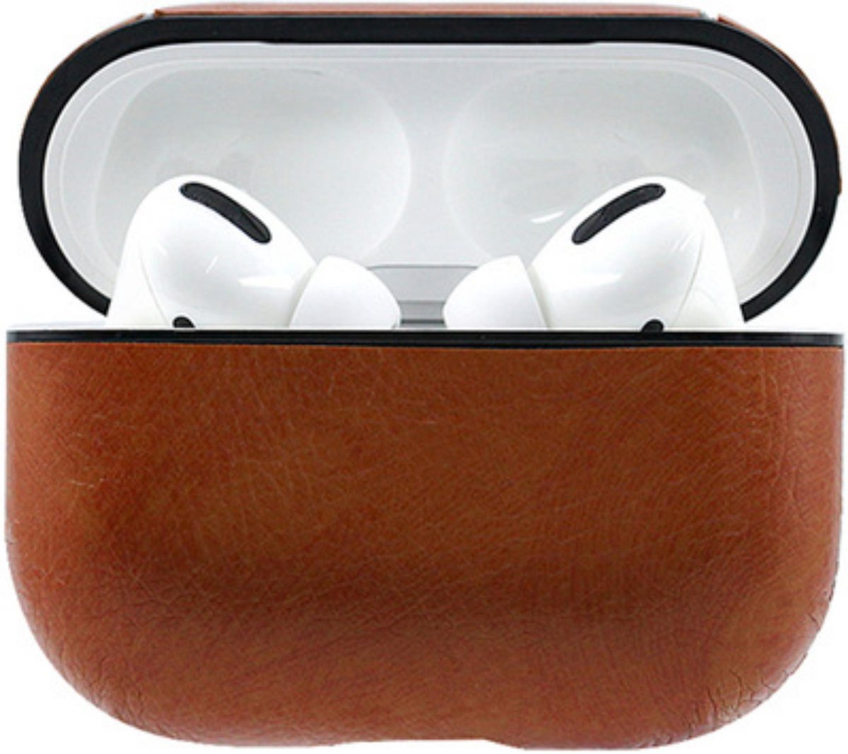 KELERINO. Leren hoesje voor Apple Airpods Pro - Licht Bruin