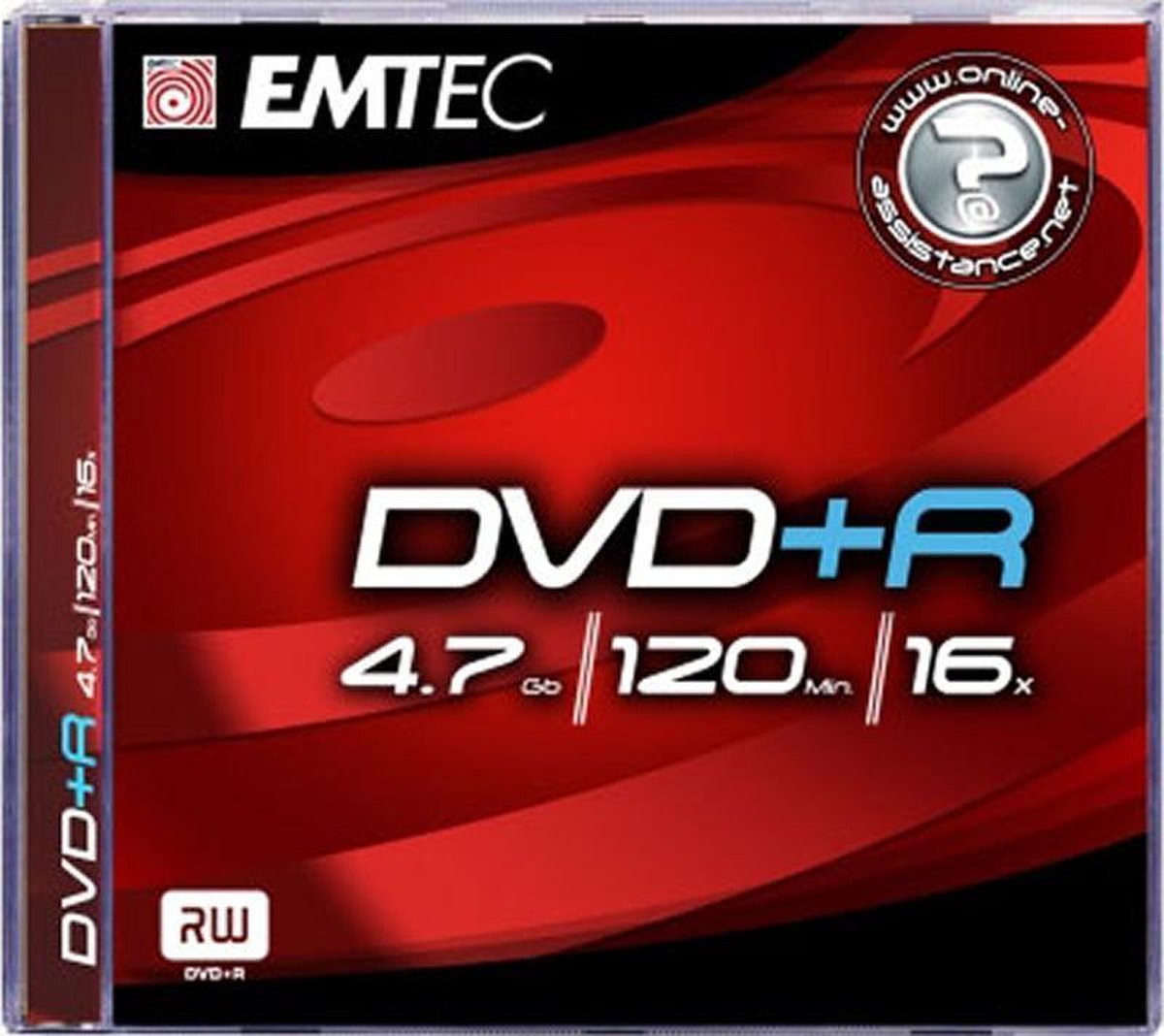 Emtec DVD+R 4.7GB 120min 16x brandbare DVD 1 exemplaar in jewelcase
