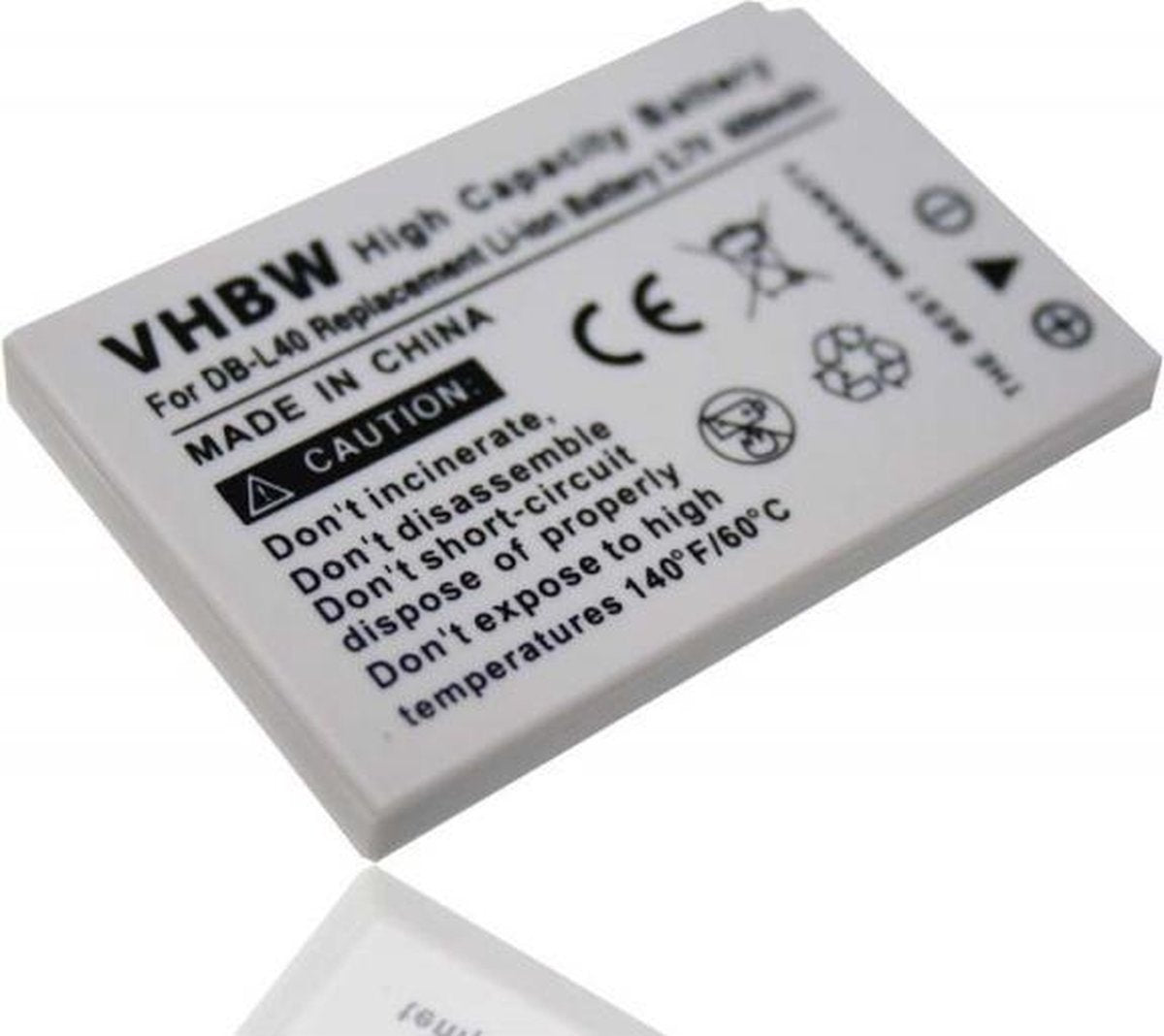 VHBW Camera accu compatibel met Sanyo DB-L40 / 600 mAh