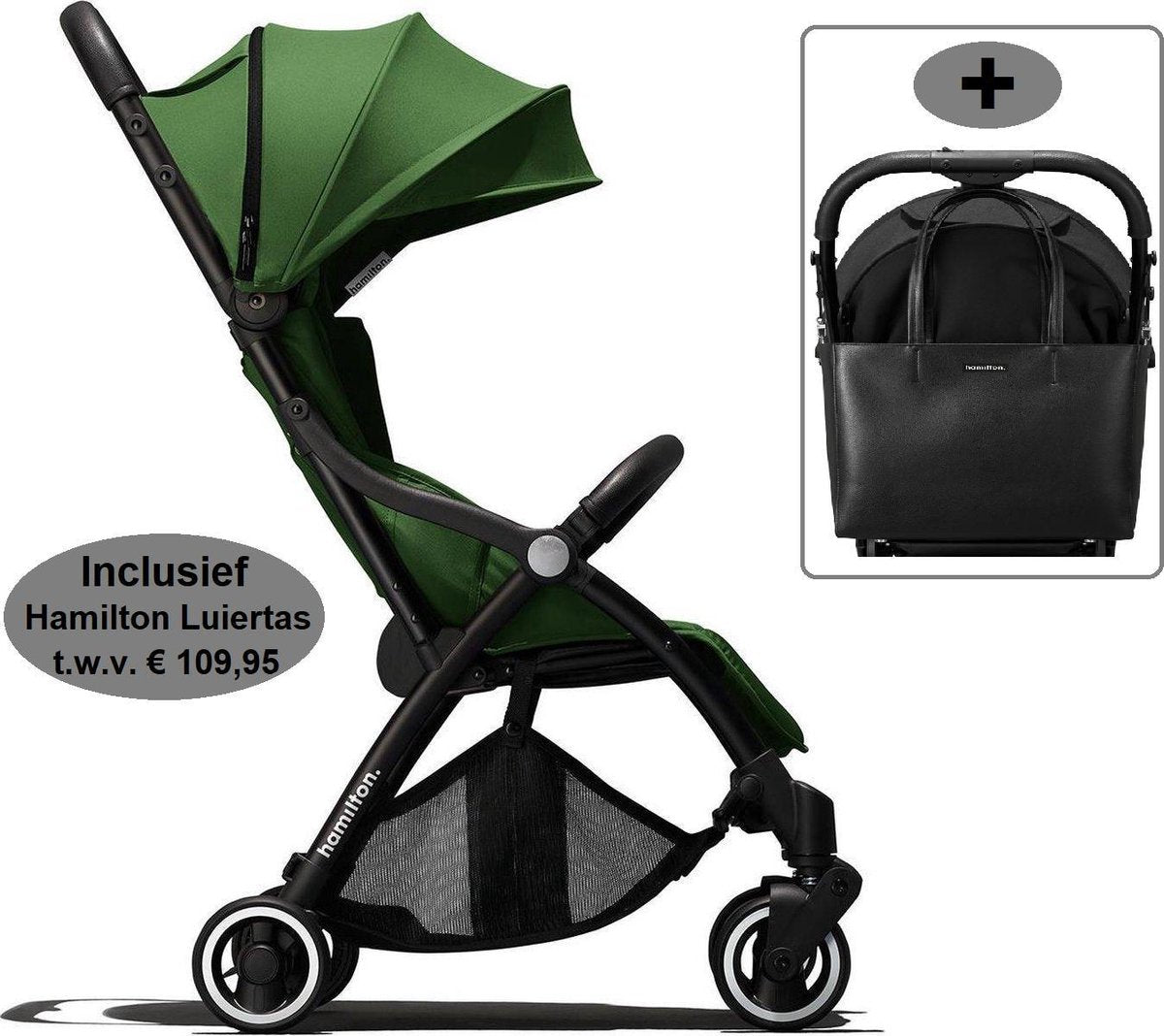 Hamilton Buggy One Prime X1 Magic Fold® Green + Luiertas - Voordeelpak