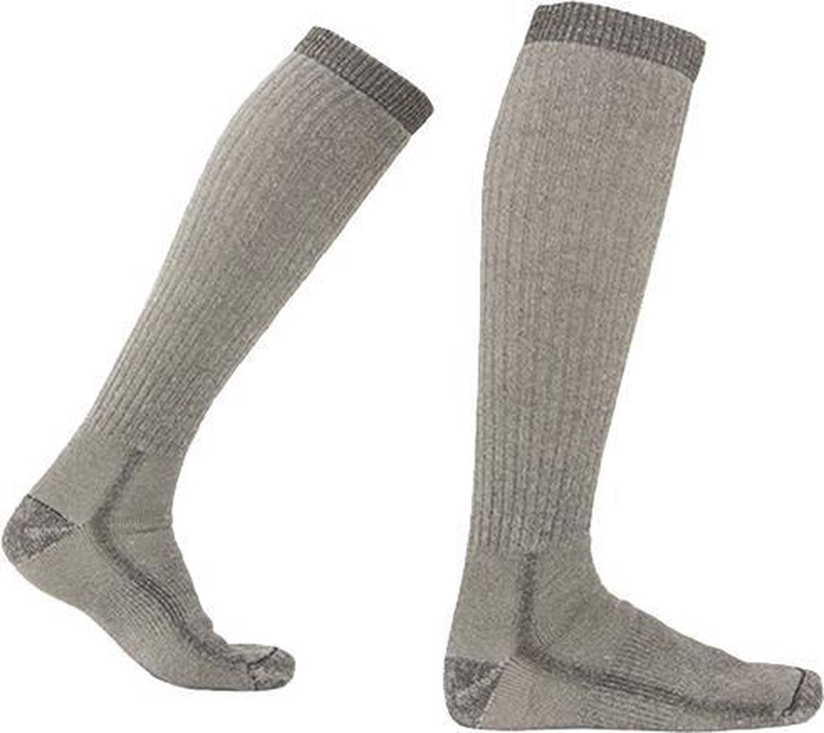 2-Pack Merino Wollen Kniekousen met Badstof Voering S8 - Unisex - Grijs - Maat 39-42