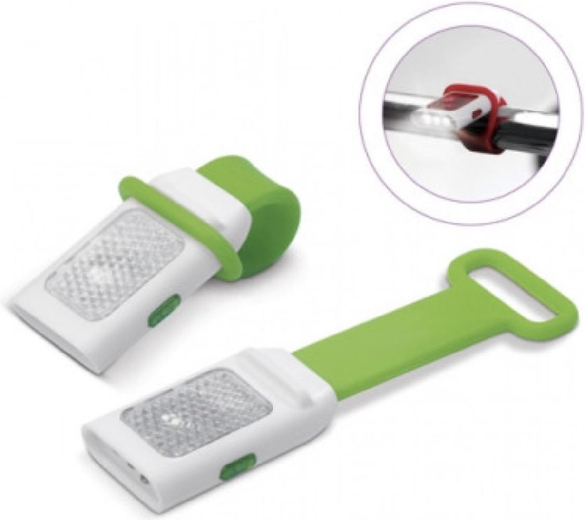 Fietslamp fold-on groen 12 cm