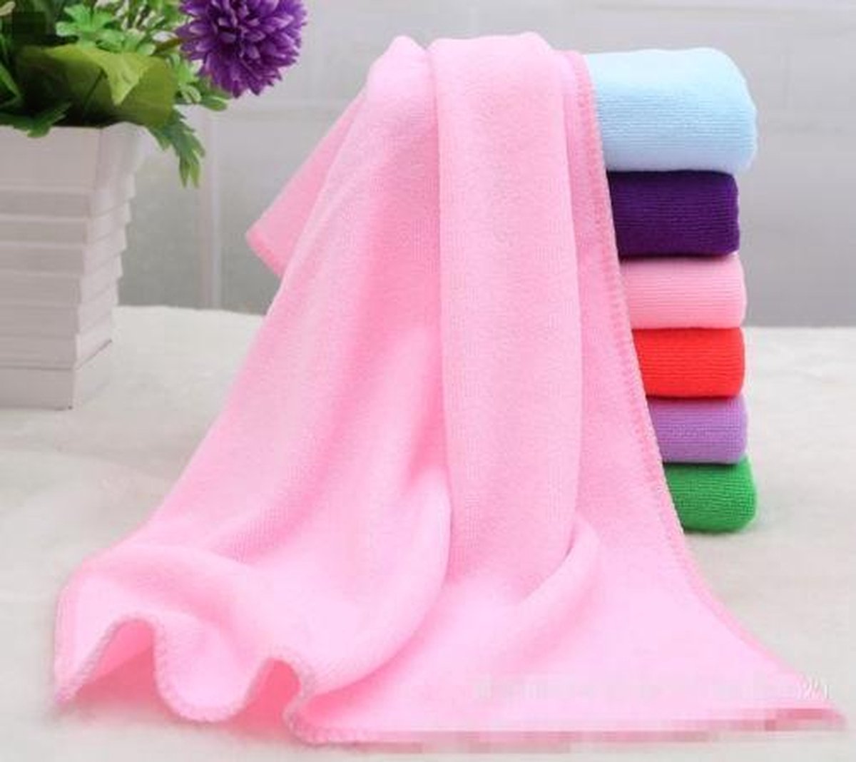 sporthanddoek super sneldrogend microfiber - Zachtroze - 140x70cm