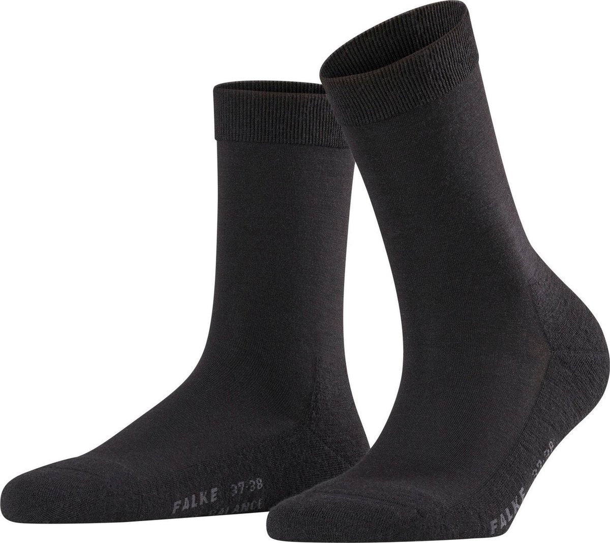 FALKE Wool Balance Damessok - Zwart - Maat 37-38