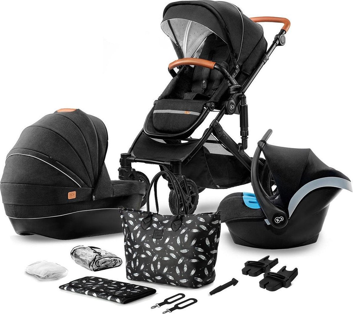 Kinderkraft Prime 3 in 1 Kinderwagen - Inclusief Autostoel - Black