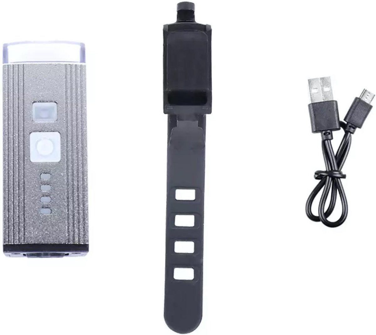 Fietsverlichting - Fietsverlichting USB oplaadbaar - Fietslicht - Fietslampjes - Fietsverlichting LED - Fietsverlichting set - Lichtsensor - Zilver