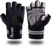 Pulver - Fitness Handschoenen - Heren & Dames – Krachttraining – Crossfit - Kracht – Grijs & Zwart – Sport Maat M