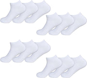 Gianvaglia Dames Enkelsokken 12-pack - Wit - Maat 39-42 - Korte Sokken