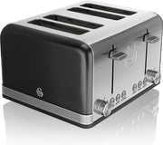 Swan 4-Slot Retro Broodrooster 19020 Zwart