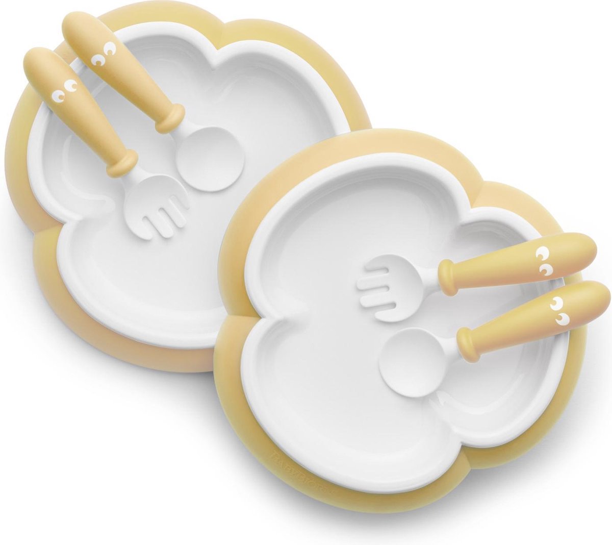 BABYBJÖRN Babybord Lepel en Vork set van 2 - Pastelgeel