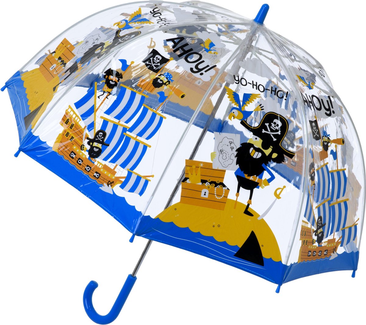 Transparante kinderparaplu met piraatjes - Ahoy - Bugzz