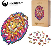 Luminero™  Houten Leeuw Jigsaw Puzzel - A3 Formaat Jigsaw - Unieke 3D Puzzels - Huisdecoratie - Wooden Puzzle - Volwassenen & Kinderen - Incl. Houten Doos