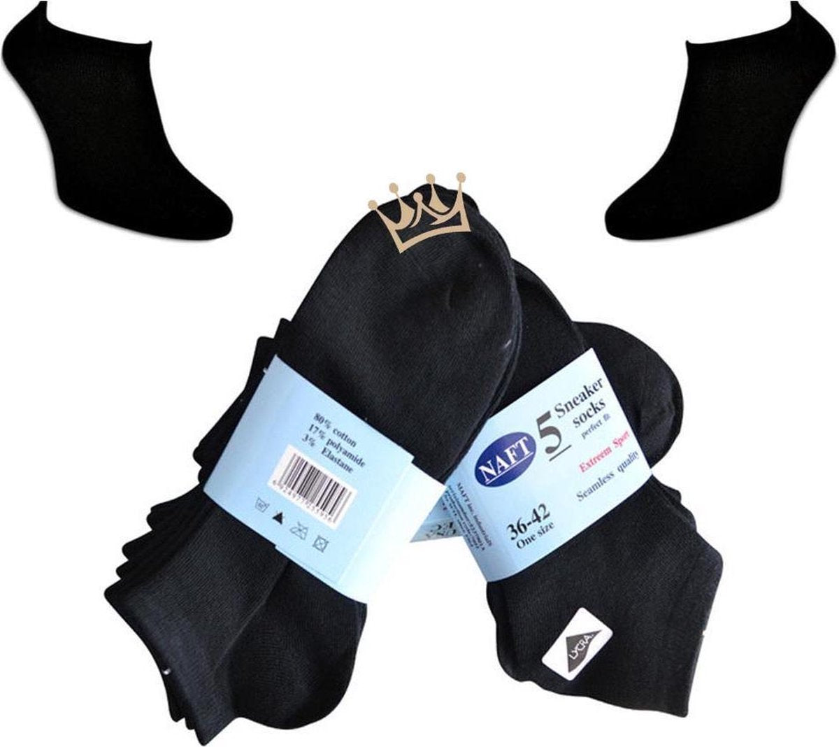Sneaker Socks - Enkel Sokken - Heren Sneakersokken - Dames Sneakersokken - Dames / heren enkel sokken - 10 paar - Zwart - Maat 36-42